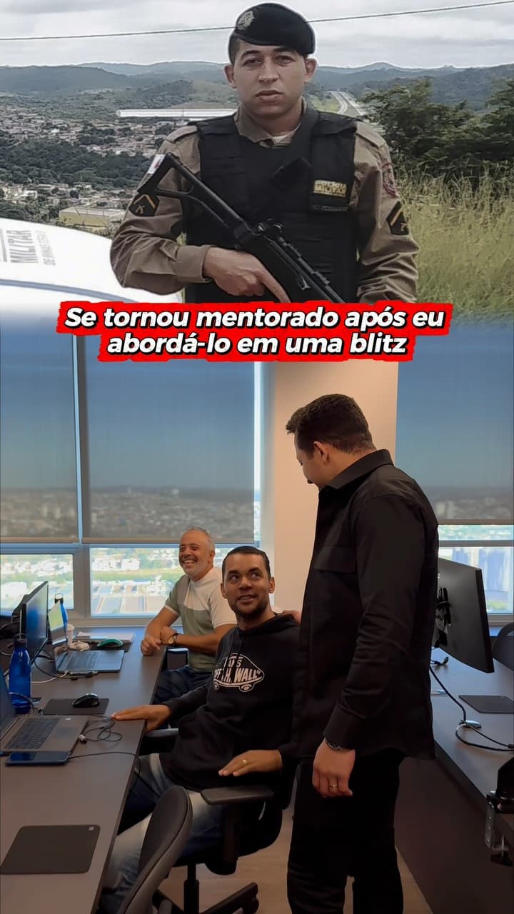 Ariel Fernandes com um mentorado que ele conheceu ainda na Polícia Militar